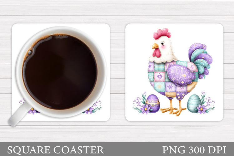Easter Chicken Coaster Design. Easter Coaster Sublimation