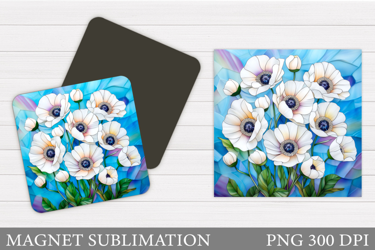 Flowers Square Magnet Design. Flowers Magnet Sublimation