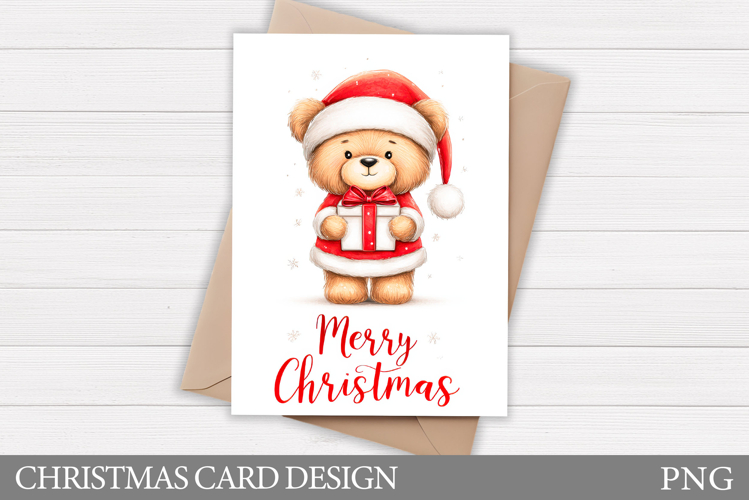 Christmas Bear Card Design. Christmas Card Printable
