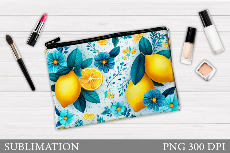 Lemons Cosmetics Bag Design. Lemons Makeup Bag Sublimation