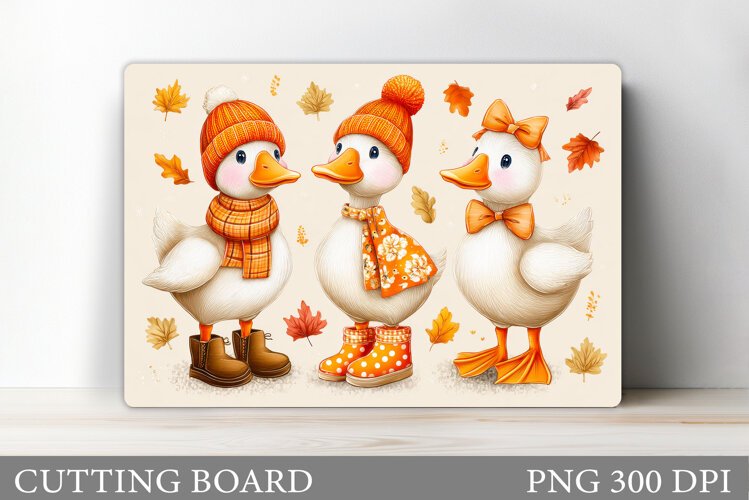 Fall Goose Cutting Board. Fall Cutting Board Sublimation example image 1