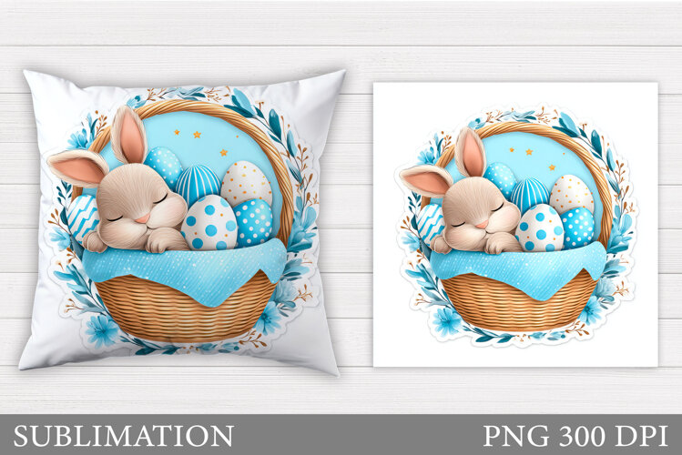 Easter Bunny Pillow Design. Easter Bunny Sublimation example image 1