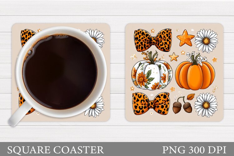 Pumpkin Coaster Design. Pumpkin Sublimation example image 1