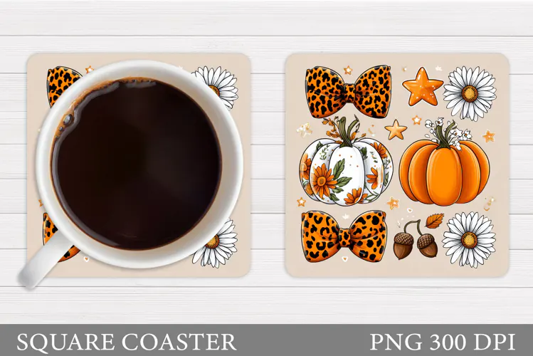 Pumpkin Coaster Design. Pumpkin Sublimation