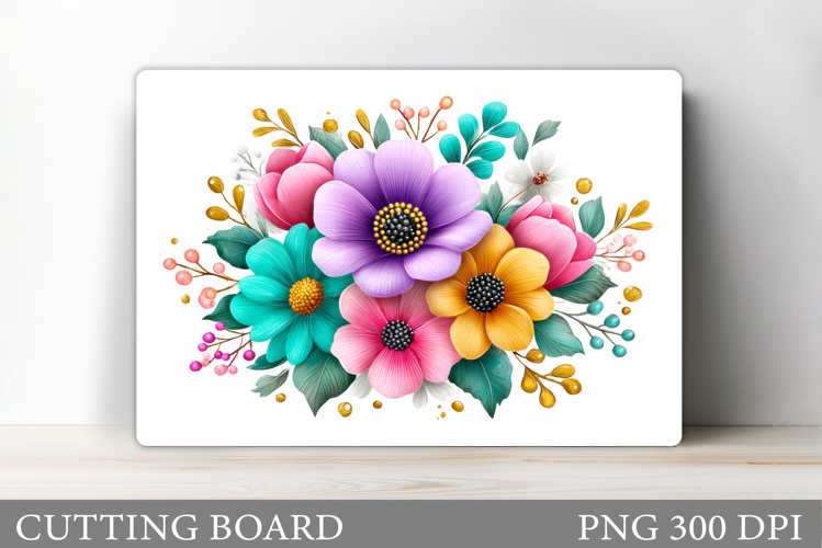 Flowers Cutting Board. Floral Cutting Board Sublimation