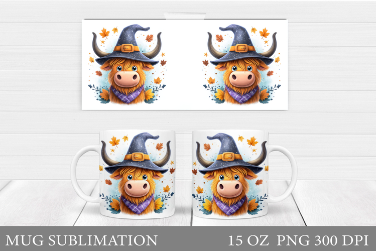 Halloween Cow Mug Design. Halloween Cow Sublimation