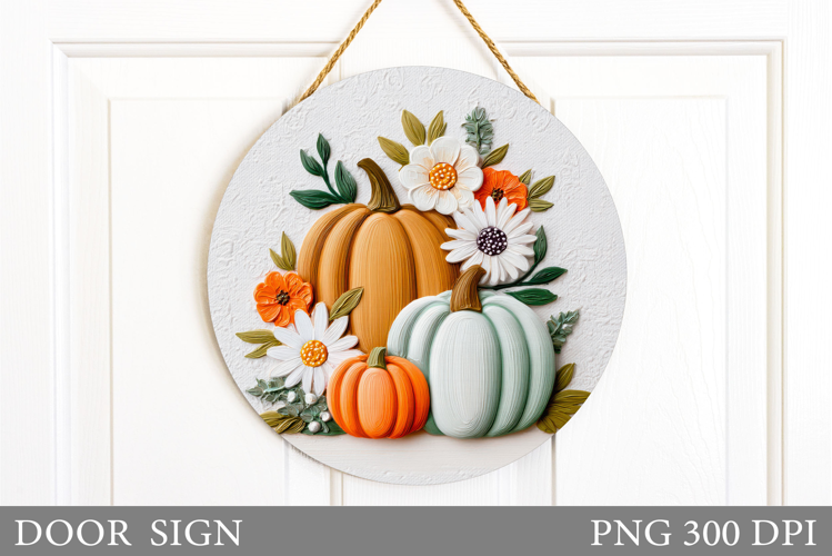 Pumpkin Door Sign Sublimation. Fall Door Sign Design