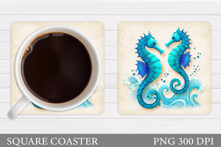 Seahorse Coaster Design. Seahorse Sublimation