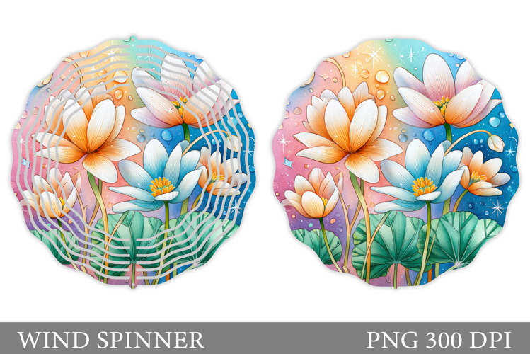 Floral Wind Spinner Sublimation. Flowers Wind Spinner Design
