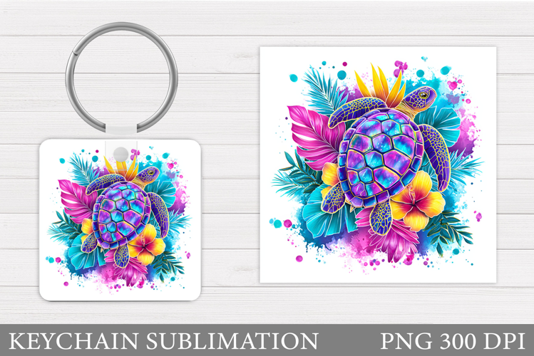 Turtle Keychain Sublimation. Turtle Keychain Design