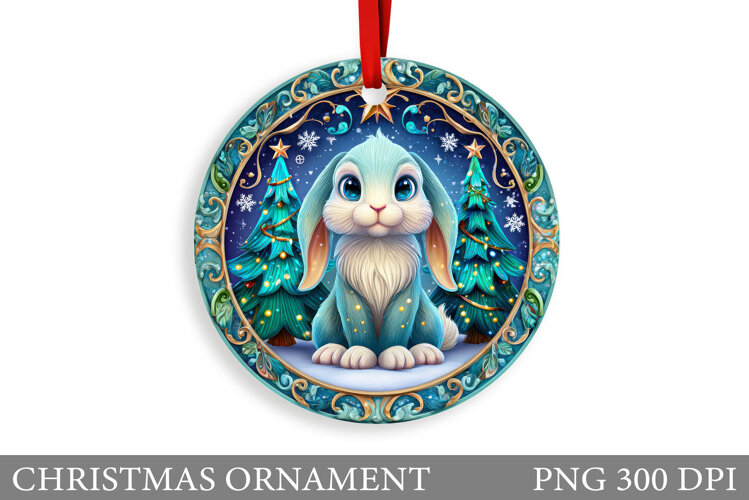 Cute Bunny Christmas Ornament. Christmas Ornament Design example image 1