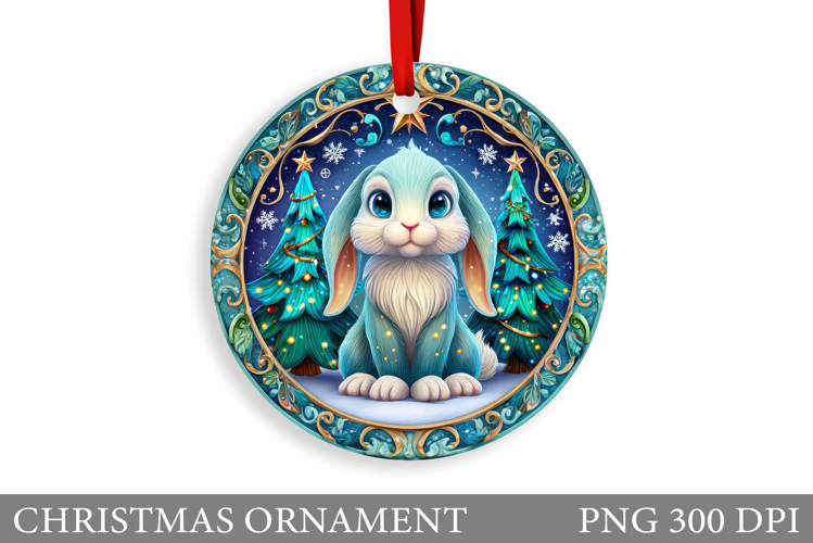 Cute Bunny Christmas Ornament. Christmas Ornament Design