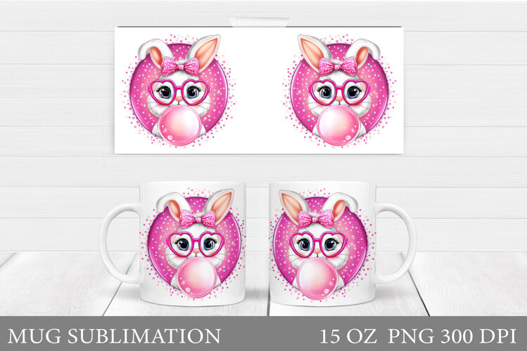 Cute Bunny Mug Design. Cute Bunny Sublimation example image 1