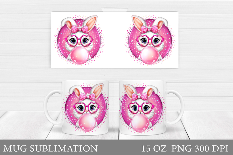 Cute Bunny Mug Design. Cute Bunny Sublimation