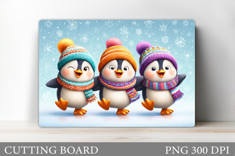 Christmas Penguin Cutting Board. Christmas Cutting Board