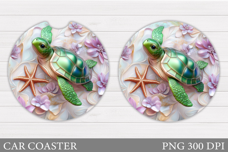 Turtle Car Coaster Design. Sea Car Coaster Sublimation