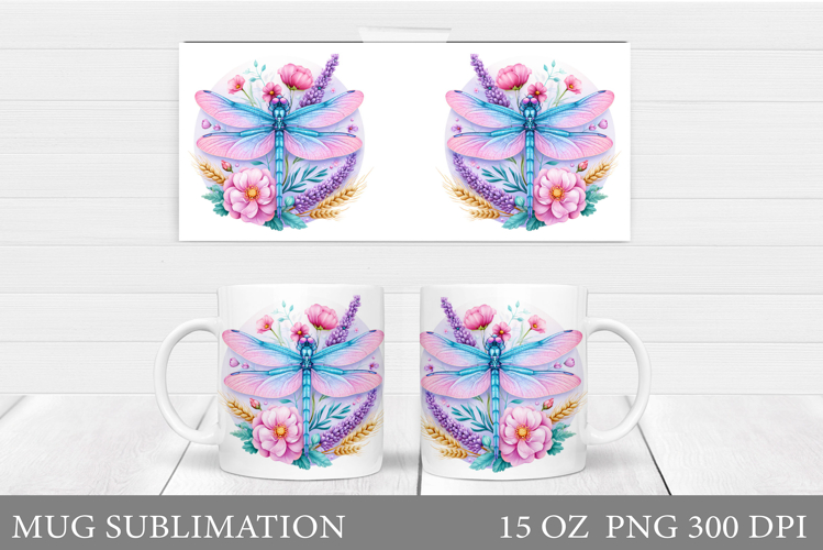 Dragonfly Mug Design. Dragonfly Sublimation