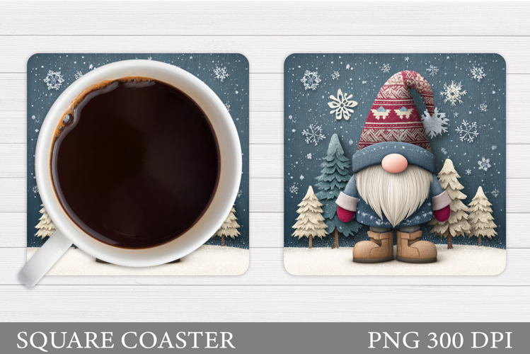 Christmas Gnome Coaster. Christmas Coaster Design