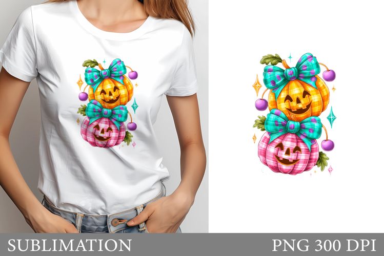 Halloween Pumpkin T-Shirt Design. Pumpkin Sublimation
