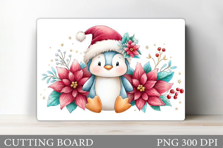 Cute Penguin Cutting Board. Christmas Cutting Board Design