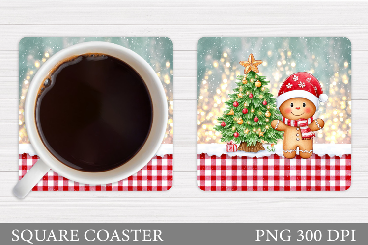 Gingerbread Coaster Design. Christmas Coaster Sublimation