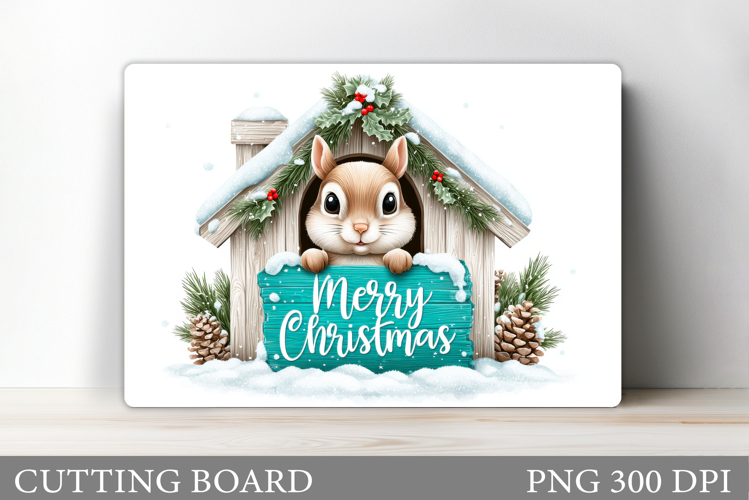 Christmas Squirrel Cutting Board. Christmas Cutting Board