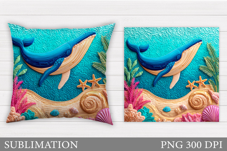 Whale Pillow Sublimation. Whale Sublimation