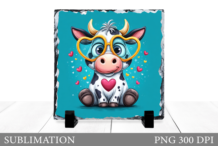 Cute Cow Sublimation. Cow Slate Sublimation