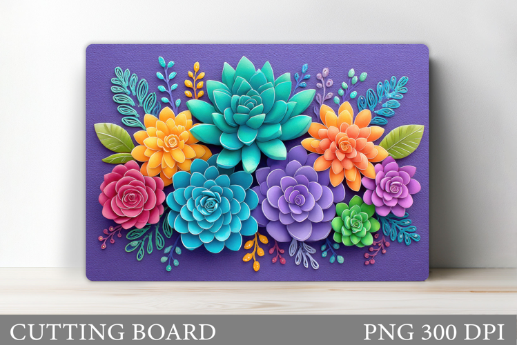 Succulents Cutting Board. Plants Cutting Board Sublimation