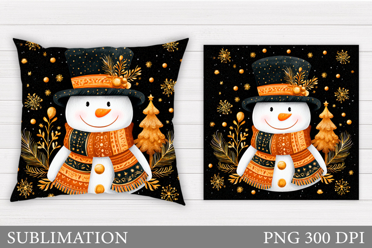 Christmas Snowman Pillow. Christmas Pillow Design