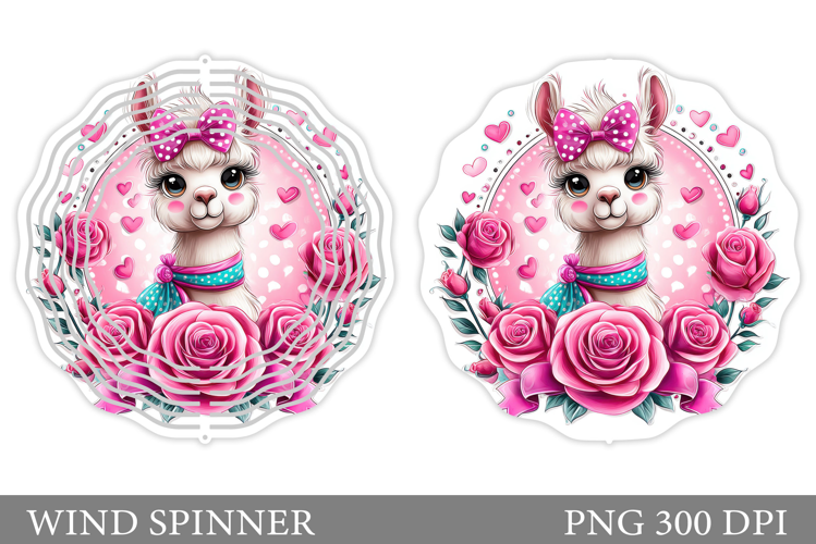 Cute Lama Wind Spinner Design.Cute Lama Sublimation