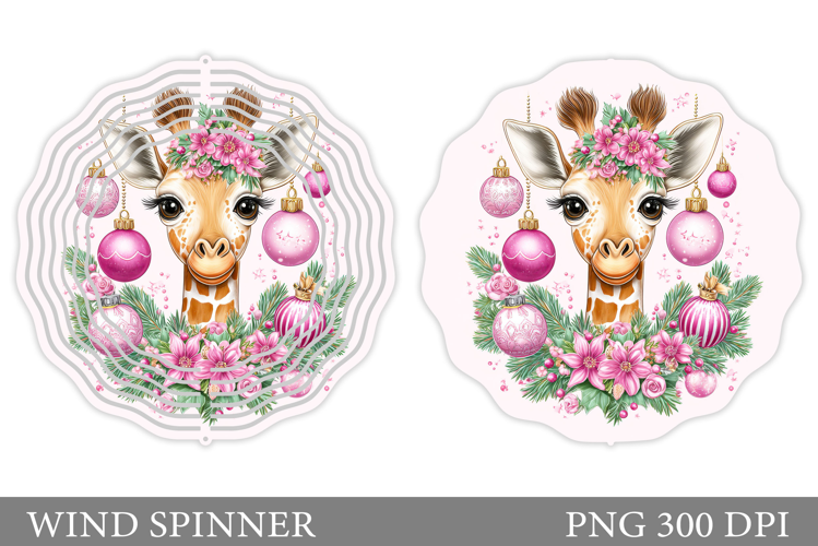 Christmas Giraffe Wind Spinner. Christmas Wind Spinner