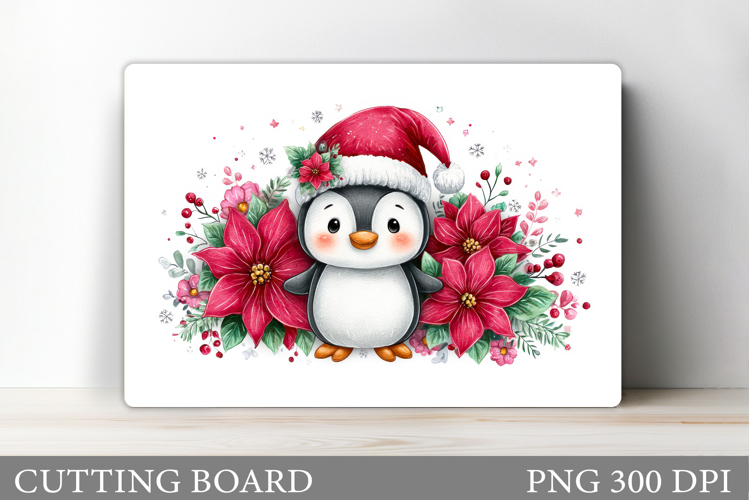Cute Penguin Cutting Board. Christmas Cutting Board Design