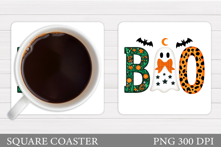 Boo Coaster Design. Halloween Sublimation
