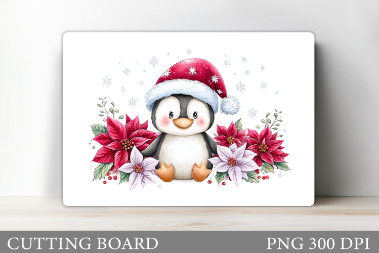 Cute Penguin Cutting Board. Christmas Cutting Board Design