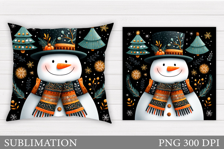 Christmas Snowman Pillow. Christmas Pillow Design