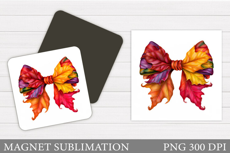 Fall Bow Magnet Design. Fall Magnet Sublimation example image 1