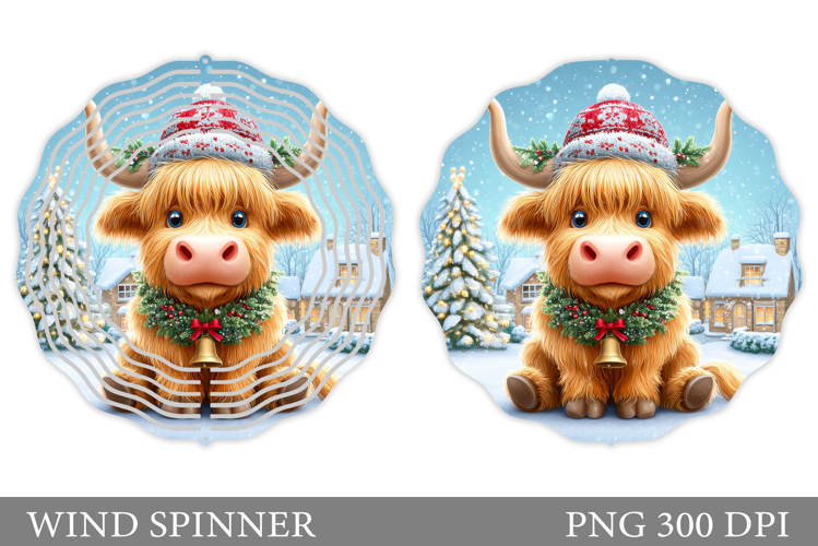 Christmas Cow Wind Spinner. Christmas Wind Spinner Design