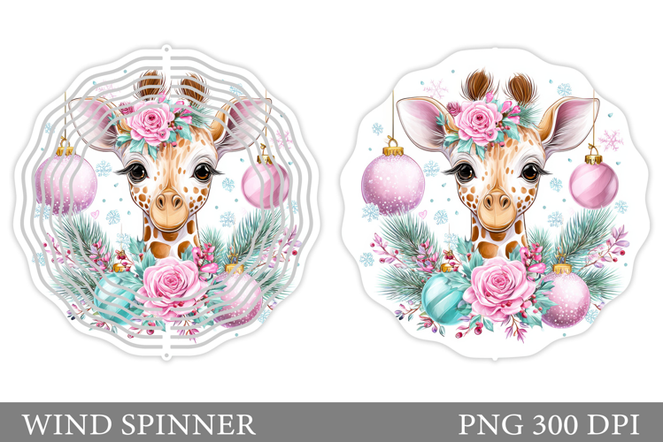 Christmas Giraffe Wind Spinner. Christmas Wind Spinner