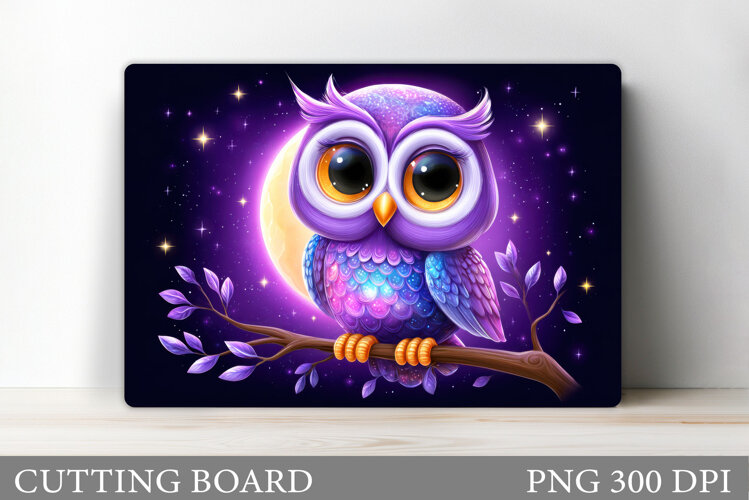 Cute Owl Cutting Board. Owl Kitchen Cutting Board example image 1