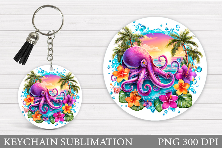 Octopus Keychain Design. Octopus Sublimation