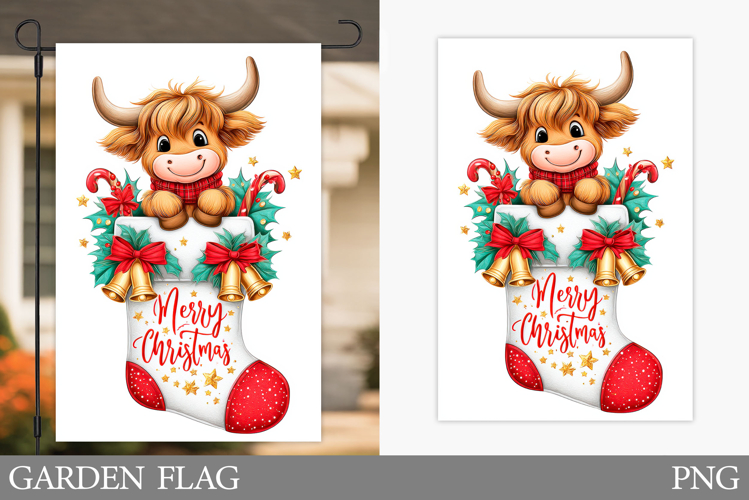 Christmas Cow Garden Flag. Christmas Garden Flag Sublimation