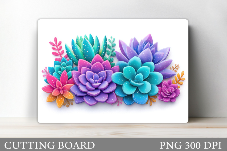 Succulents Cutting Board. Plants Cutting Board Sublimation