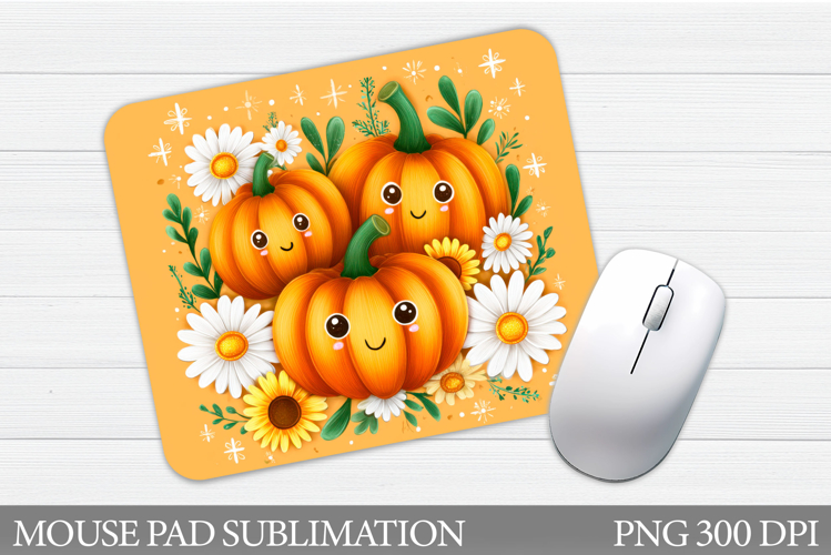 Cute Pumpkin Mouse Pad. Halloween Pumpkin Mouse Pad Design