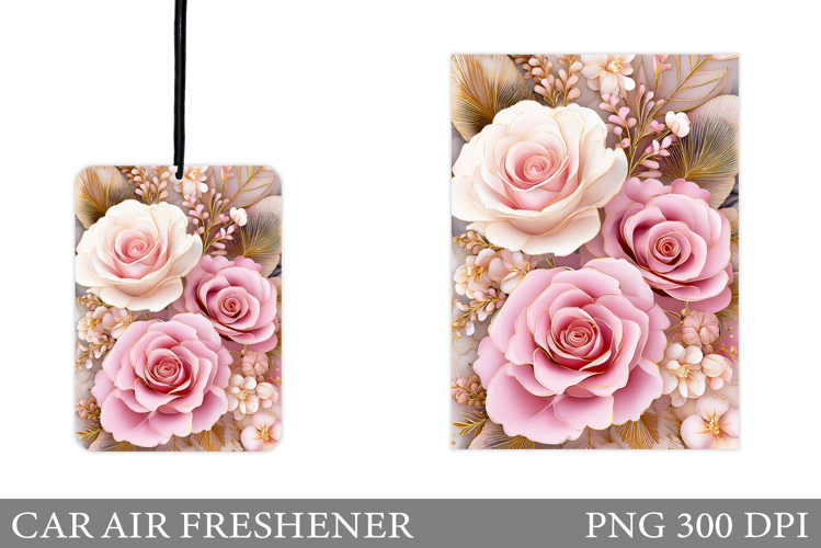Roses Car Air Freshener. Flowers Car Air Freshener Design