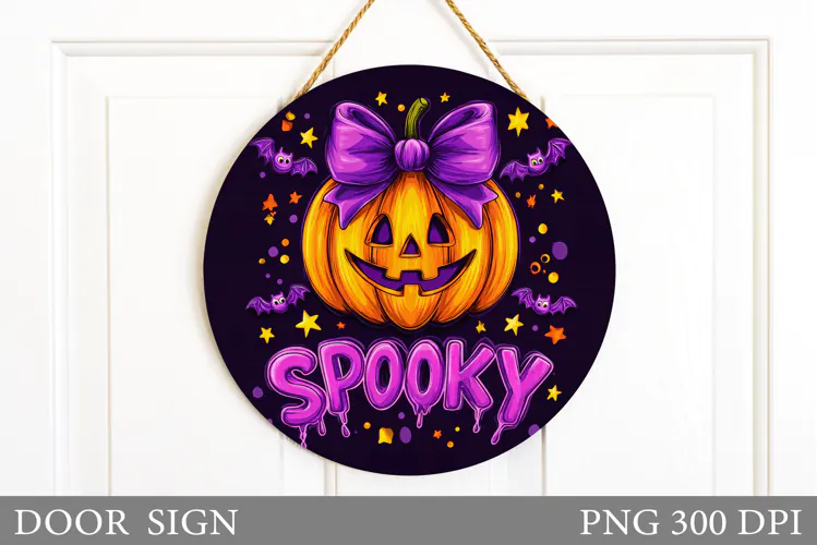 Halloween Pumpkin Door Sign. Halloween Door Sign Design