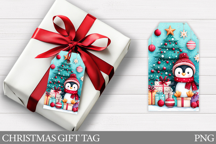 Christmas Penguin Gift Tag. Christmas Gift Tag Printable