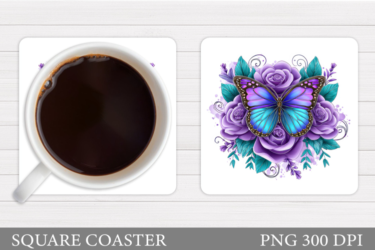 Butterfly Coaster Design. Butterfly Sublimation