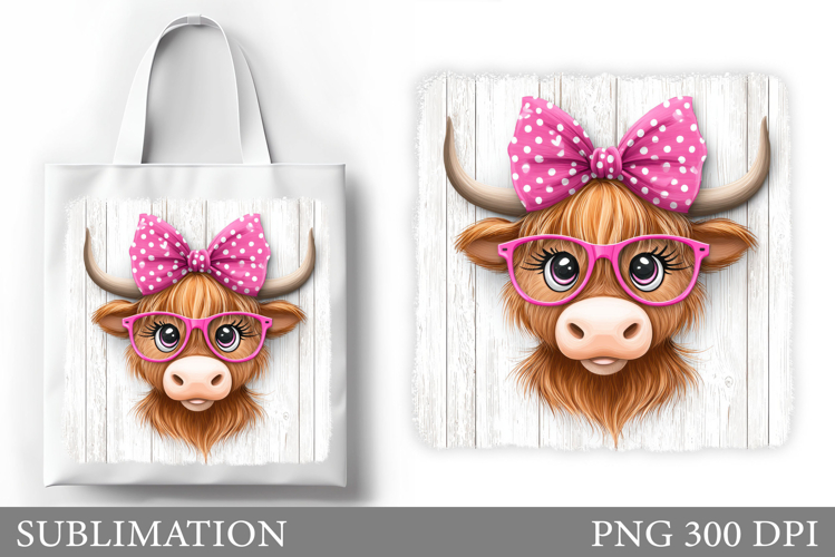Cute Cow Tote Bag Design. Cute Cow Sublimation