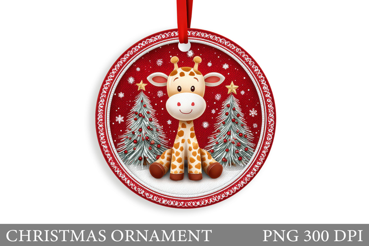 Cute Giraffe Christmas Ornament. Christmas Ornament Design